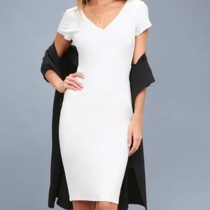 Business of Love White Midi Bodycon Dress